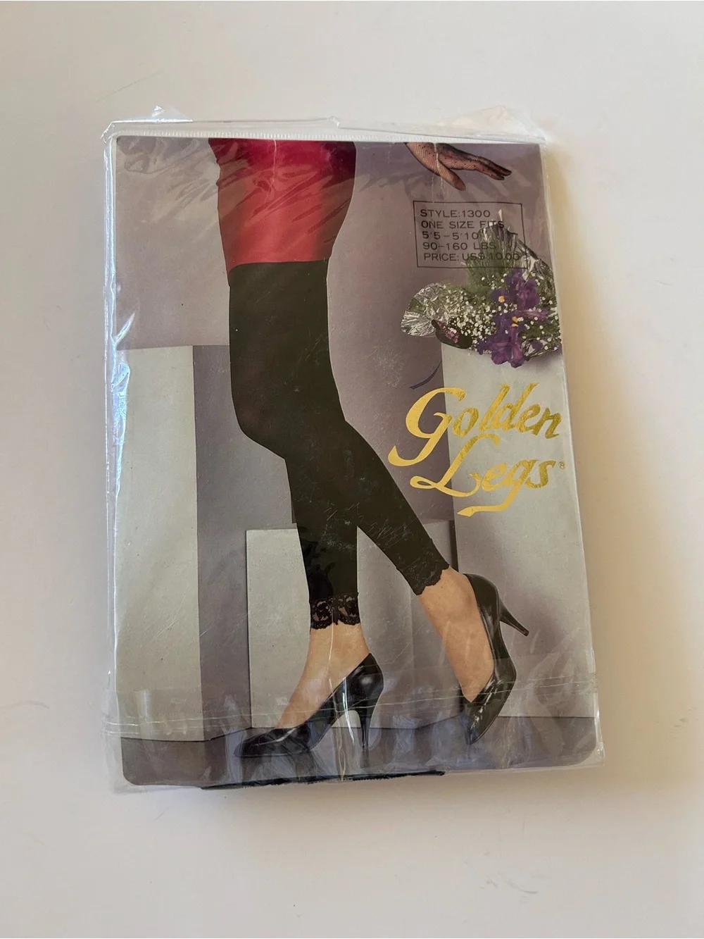 Spirit Sheer Tan 'Bite Me' Tights & Black Lace Hem Leggings Set